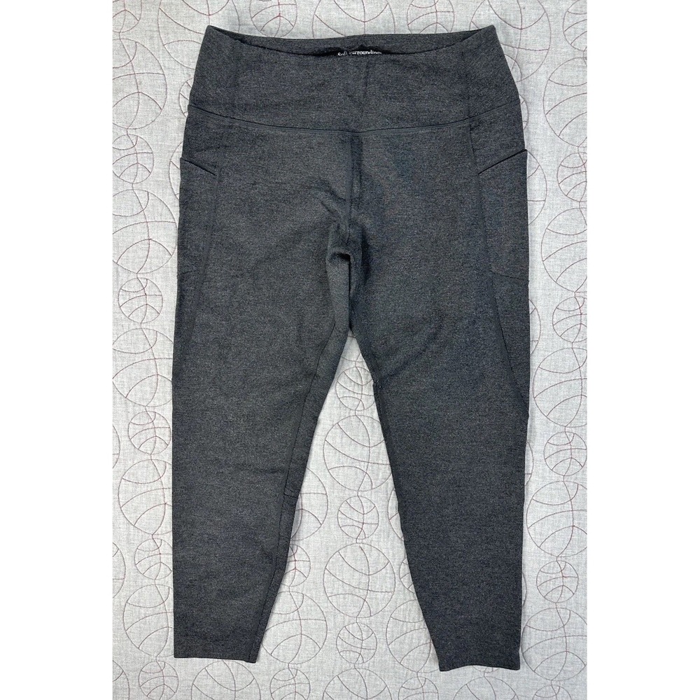 Soft Surroundings Pants Womens M Grey Leggings Pockets Jersey Knit Style #2CY43